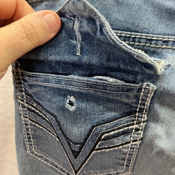 VGS Vigoss Skinny Jeans Womens 6 Blue Denim Stretch Wide Stitch Flap Pocket 2133 - Picture 11 of 12